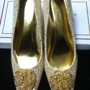 New Gold fabric heels
